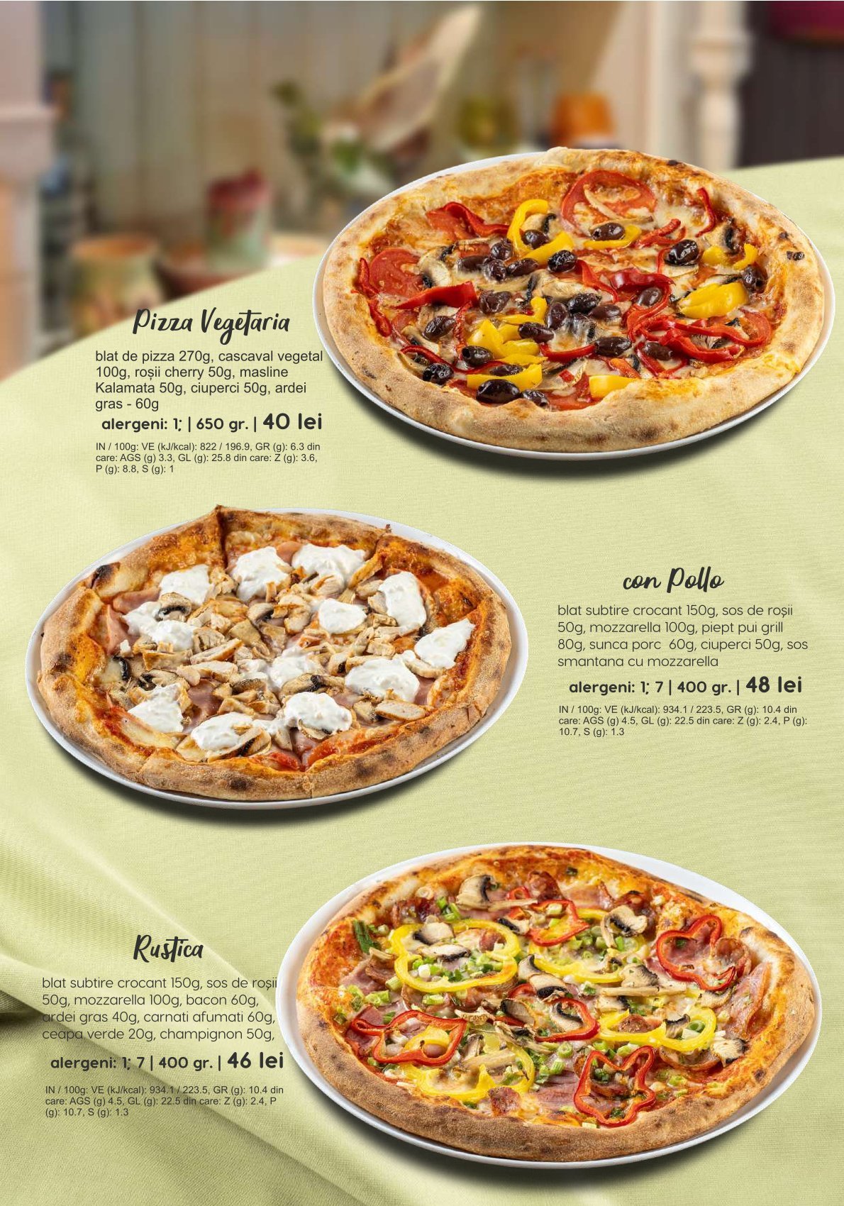 Pizza Vegetaria, con Pollo si Rustica